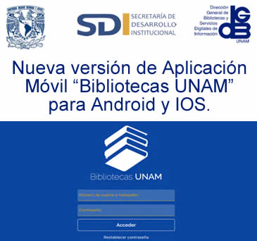 Aplicación Móvil “Bibliotecas UNAM” para Android y IOS