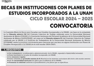 Becas en instituciones con planes incorporados a la UNAM