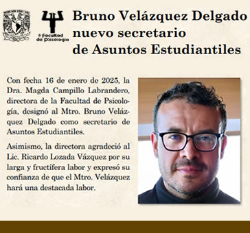 Bruno Velázquez Delgado, nuevo secretario de Asuntos Estudiantiles