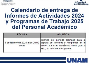 Calendario de entrega de Informes y Programas