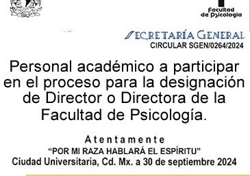 Personal académico a participar para la designación de Directora o Director