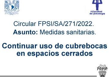 Circular FPSI/SA/271/2022. Medidas sanitarias.