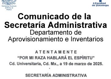 Comunicado de la Secretaría Administrativa