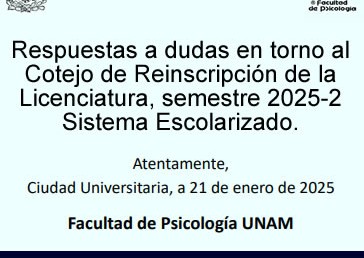 Respuestas a dudas en torno al Cotejo de Reinscripción