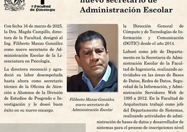 Filiberto Manzo, nuevo secretario de Administración Escolar