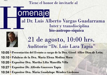 Homenaje al Dr. Luis Alberto Vargas Guadarrama