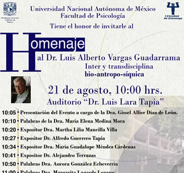 Homenaje al Dr. Luis Alberto Vargas Guadarrama