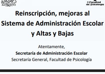 Reinscripción -Mejoras al Sistema de Administración Escolar