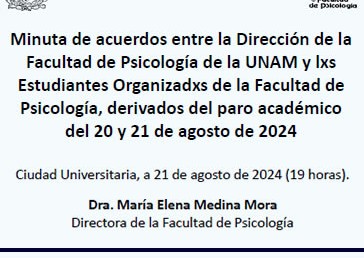 Minuta de acuerdos -Dirección de la Facultad