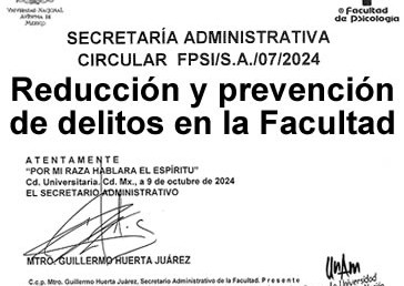 Reducción y prevención de delitos en la Facultad