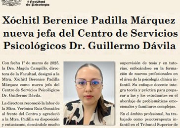 Xóchitl Berenice Padilla, nueva jefa del Centro de Servicios…