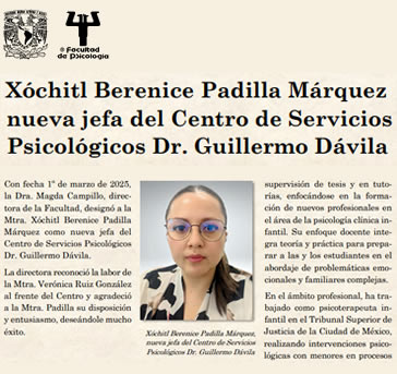 Xóchitl Berenice Padilla, nueva jefa del Centro de Servicios…